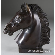 Indoor Dekoration schwarz traurig Bronzepferd Kopf Statue